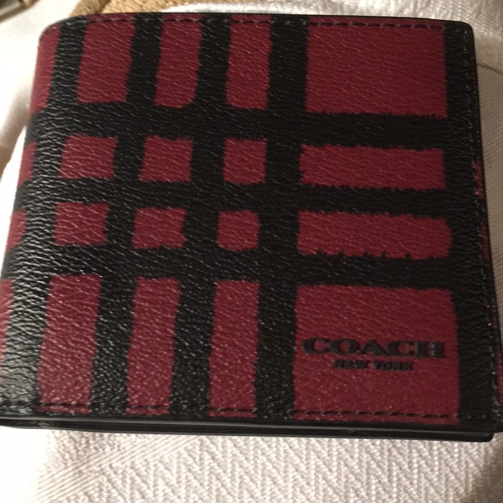 Coach wallet plaid
